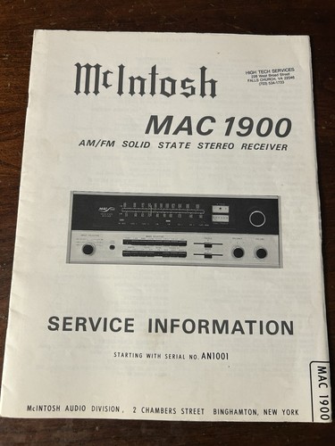 Mcintosh mac1900 ricevitore - mcintosh,