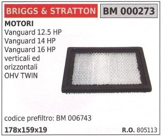 Filtro aria briggs - aria, briggs&stratton