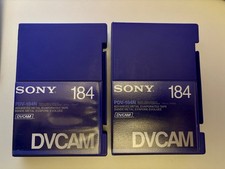 Sony DVCAM lotto 2 cassette 184 PDV-184N Ottimo Stato Trackate (cancellate)