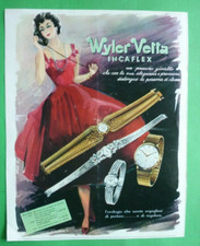 WYLER VETTA INCAFLEX OROLOGI 1958 Pubblicità 1 pagina mod. Bracciale oro donna