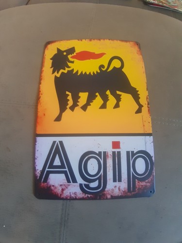 Insegna latta agip - insegna,