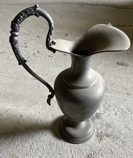 Antica Brocca Anni 60-70 Vintage 95% Peltro con Manico Decorato