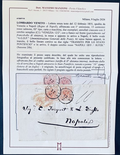 Lombardo veneto cent - lombardo, 15+15