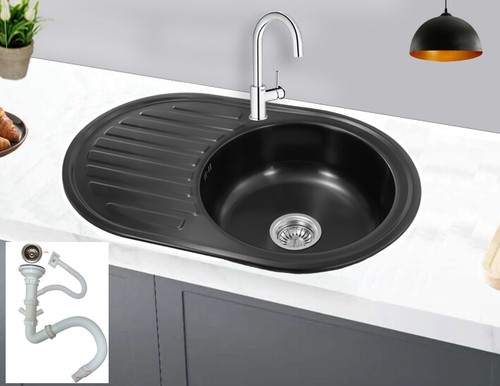 Lavello incasso 77x50 nero - incasso,
