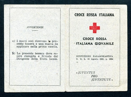 Tessera croce rossa - tessera,