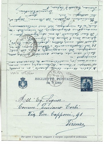 1947 biglietto postale - biglietto,