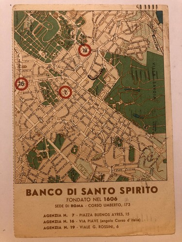 Cartolina pubblicitaria banco - cartolina,