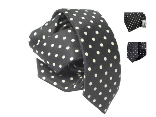 Cravatta nera pois bianchi - cravatta,