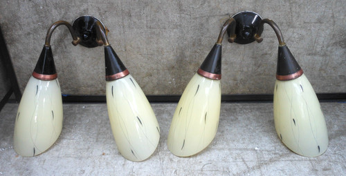 Pair wall light sconces - wall,