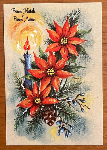 Cartolina vintage buon natale - cartolina,