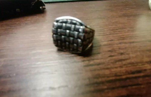 Anello acciaio texture uomo - acciaio,