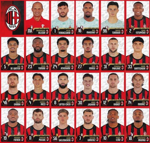 Figurine card milan official - e,