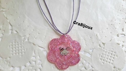Collana resina ciondolo - , fiore