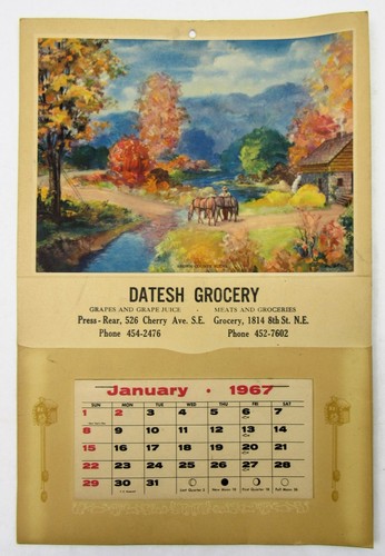 Calendario pubblicitario 1967