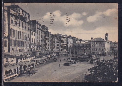 Cartolina genova piazza - genova, banco
