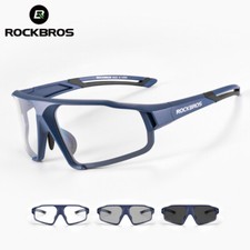 ROCKBROS Occhiali da Sole Ciclismo Fotocromatici UV400 Unisex Occhiali di Sicurezza Trasparenti Blu