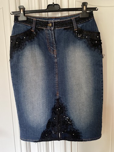 Gonna jeans cotone - cotone, con