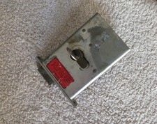 VECCHIA SERRATURA CON SCROCCO A 2 MANDATE 1 CHIAVE PER PORTE IN FERRO O LEGNO -