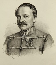 G. MARASTONI (*1834), Báró Wernhardt István, 1867, litografia romantica