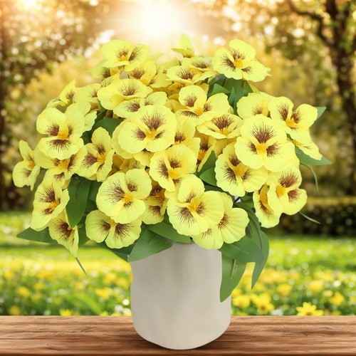 Pansies seta vibrante fiori - in,