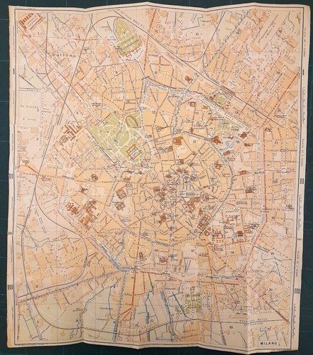 Carta geografica antica milano - antica,