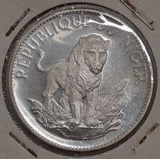 Moneta 10 Franchi Argento 1968 Niger Proof Serie Leone 20 Grammi Proof con Tonatura