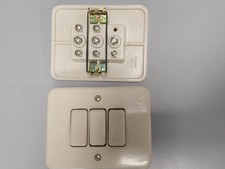 Ticino 1302 deviatore + deviatore + pulsante serie Domino vintage 6A 250V