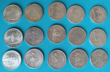 LOTTO DA 15  MONETE DA 500 LIRE IN ARGENTO - CARAVELLE / CENTENARIO / DANTE