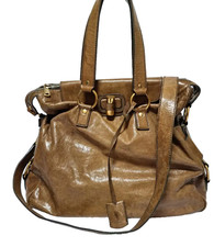 Borsa a tracolla Yves Saint Laurent YSL Muse Two in pelle marrone con tracolla