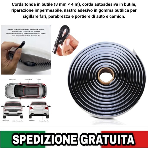 Corda tonda butile 8mm 4mt - butile, 8mm×4mt