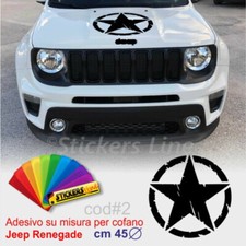 Adesivo Stella Militare cofano per Jeep Renegade effetto consumato us army cod#2
