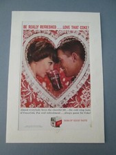 PUBBLICITA COCA COLA VINTAGE STAMPA ORIGINALE 1959 PASSEPARTOUT ISTORATO AVORIO