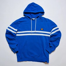 Felpa con cappuccio Ellesse Mini logo retrò a righe blu M/L
