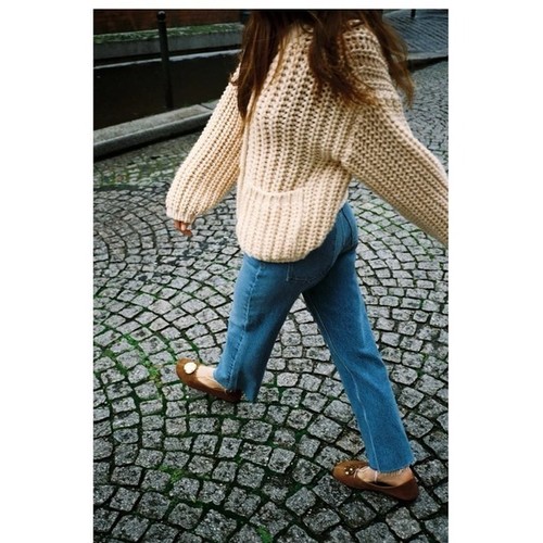 Jeans denim gamba dritta zara - denim,