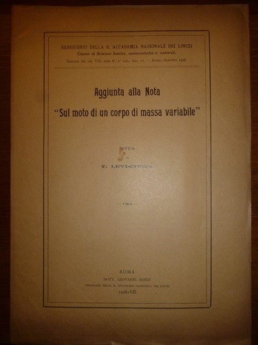 Levi civita aggiunta - levi, alla
