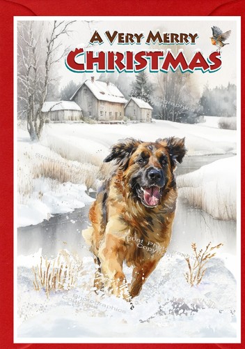 Biglietto natale leonberger - natale,