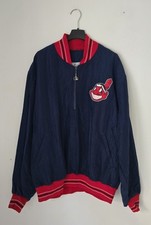 Vintage Starter Cleveland Indians MLB Baseball 1/4 Zip Windbreaker Jacket L