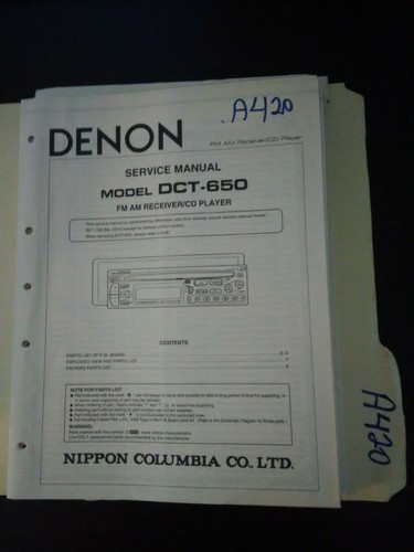 Denon dct 650 manuale - denon,