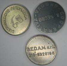 3 Gettoni Distributori Automatici Macchine Caffè Gedam Coop A.Negro-Genova 80s