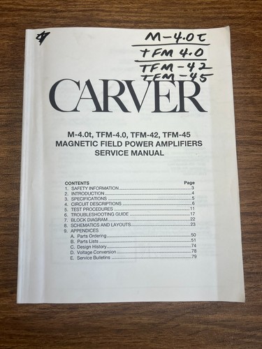 Carver tfm 4 0 - carver, tfm-4.0