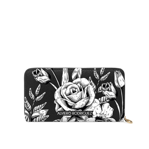 Portafogli zip rose flora - zip,