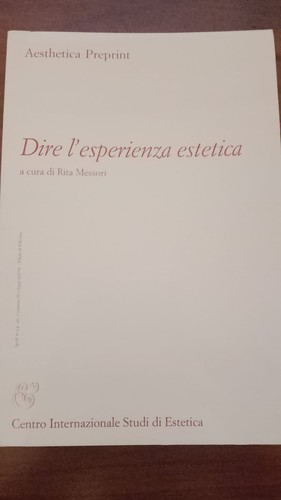 Dire esperienza estetica - l'esperienza,