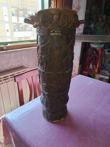 Bongo africano legno inciso - africano,