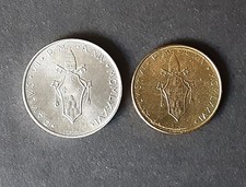 CITTÀ DEL VATICANO LIRE 10 + LIRE 20  1976  CONSERVAZIONE SPL