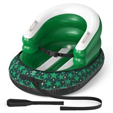 Snow Sled for Toddlers 1-3 with Canvas Cover, Inflatable Baby Sled with 3-Sid...