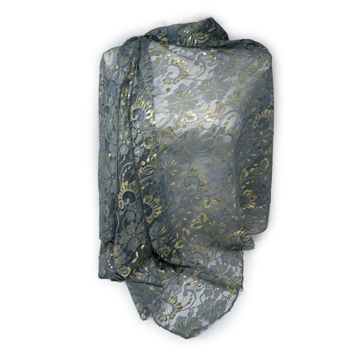 Stola donna grigia pizzo