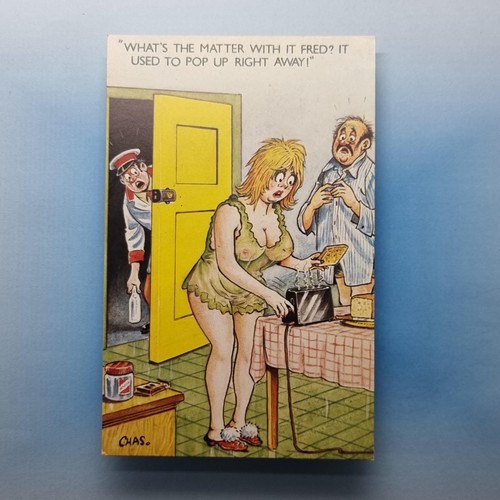 Comic postcard milkman boobs - comic,