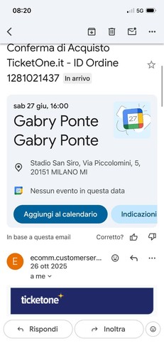 Vendo biglietti gabry - vendo, nr