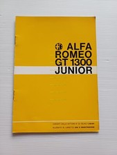 Alfa Romeo GT 1300 Junior 1969 ALLEGATO manuale uso originale