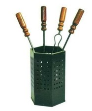 SET ATTREZZI CAMINO 4 PZ FERRO
